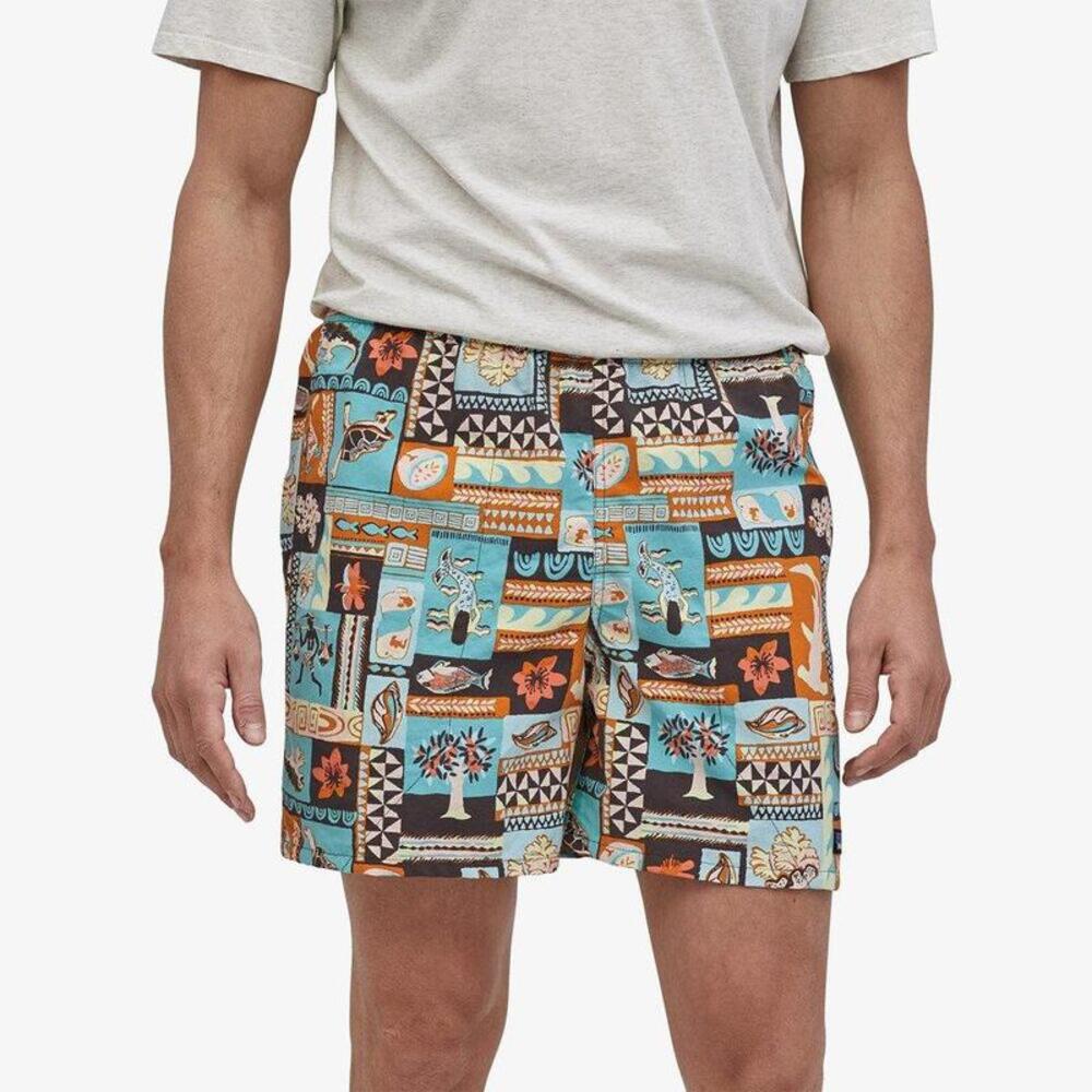 Patagonia Baggies 5" Shorts Mens Size XXL Galapagos Archipelagos Fin Blue Print